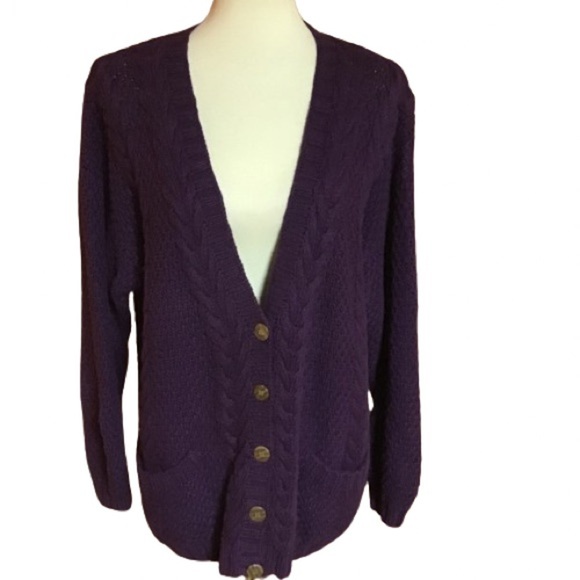 Vintage Sweaters - Vintage 90s purple oversized cardigan